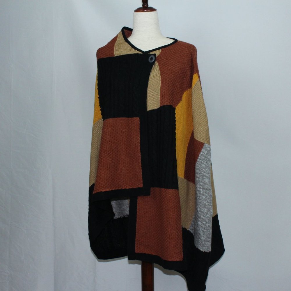 Euc Nordstrom Hinge Fall Colored Patchwork Knit C… - image 4